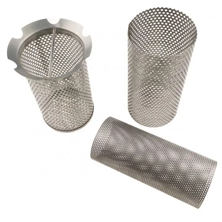 304 316 Stainless Steel Wire Mesh Metallic Filters Cylinder Perforated Filter Tube