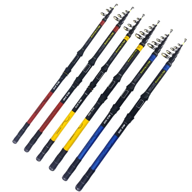Meat sauce rod sea rod 6-section telescopic continuous welding glass telescopic fishing rod with guide ring