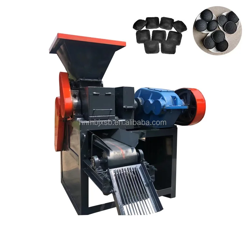 MB coal dust ball briquette machine sludge double roller hydraulic compacting charcoal ball briquette press making machine