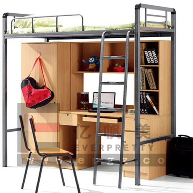 Dormitory Bed Student bunk bed and desk with locker