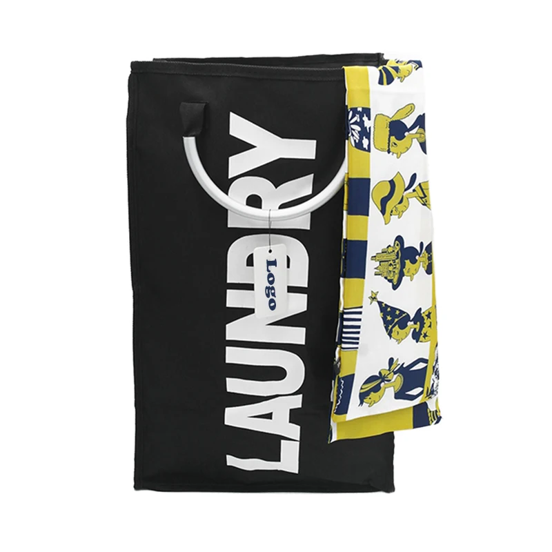 Fabric Large Portable Collapsible Folding Separator Washing Laundry Hamper Basket Bag for Hotel