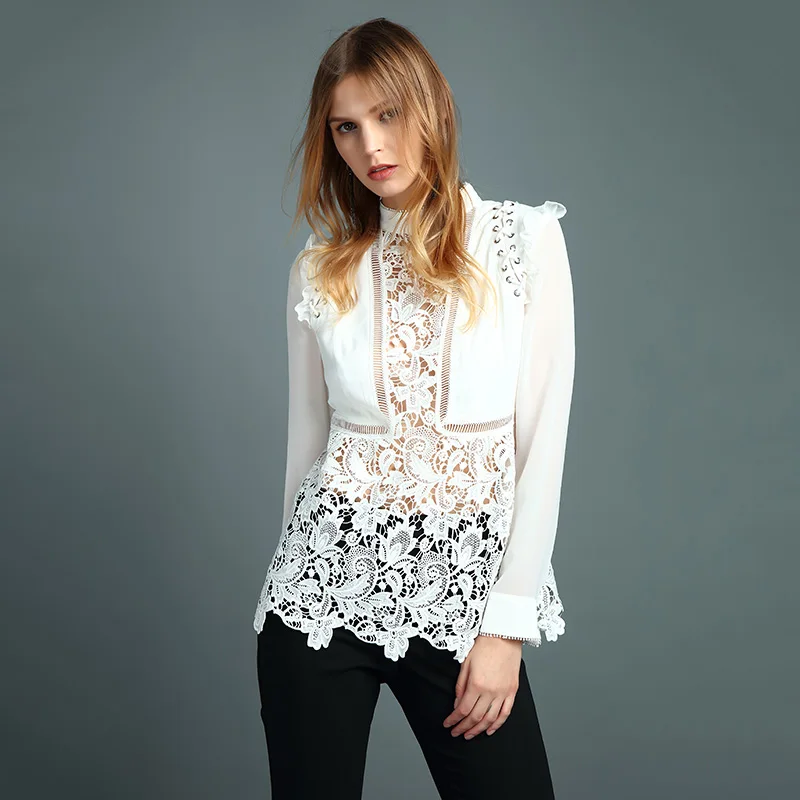 New Fashion Women Clothing Sexy White Top T-shirt Sleeves Crochet Lace Crop Top