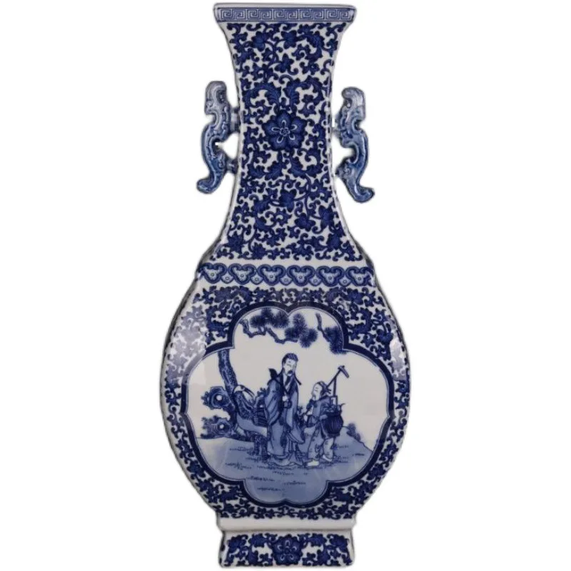 Exotic imitation antique vase Chinese blue and white porcelain figure depicting vase antique ornaments antique collection