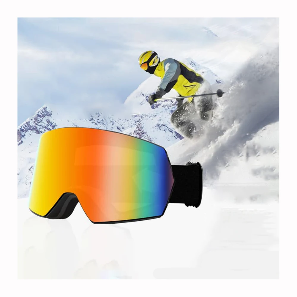 Wholesale best mirrored anti-fog custom magnetic UV 400 Stylish Snow Skiing Goggles Unisex Ski glasses Ski Googles