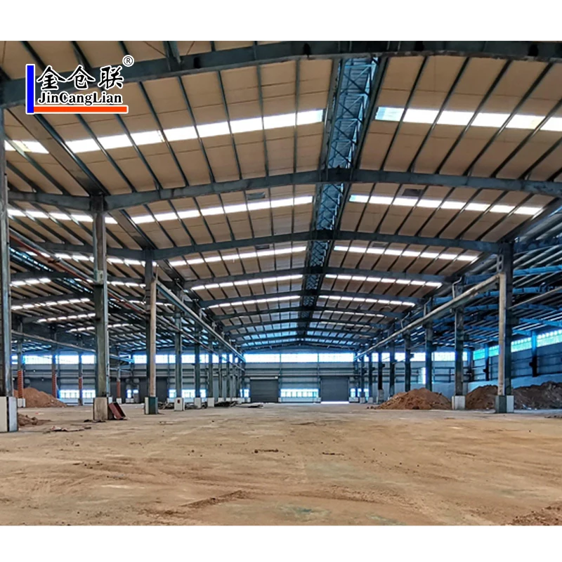 Prefabricated Steel warehouse / metal workshop / hangar / hall steel structure modern Long-Span building