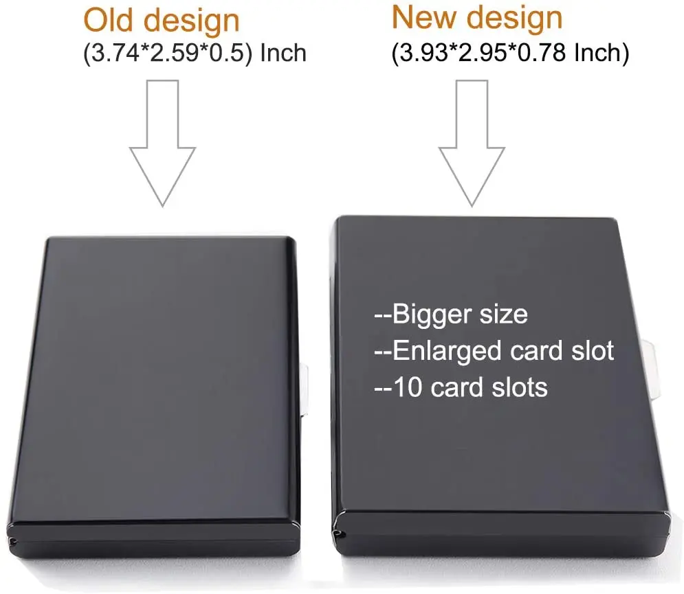 10 Cards RFID Secure Credit Card Holder Metal Card Wallet with 10 Inner Slots With PU Leather