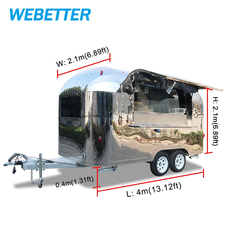 WEBETTER 100% г. Полная проверка грузовики для мороженого трейлер еды продажи