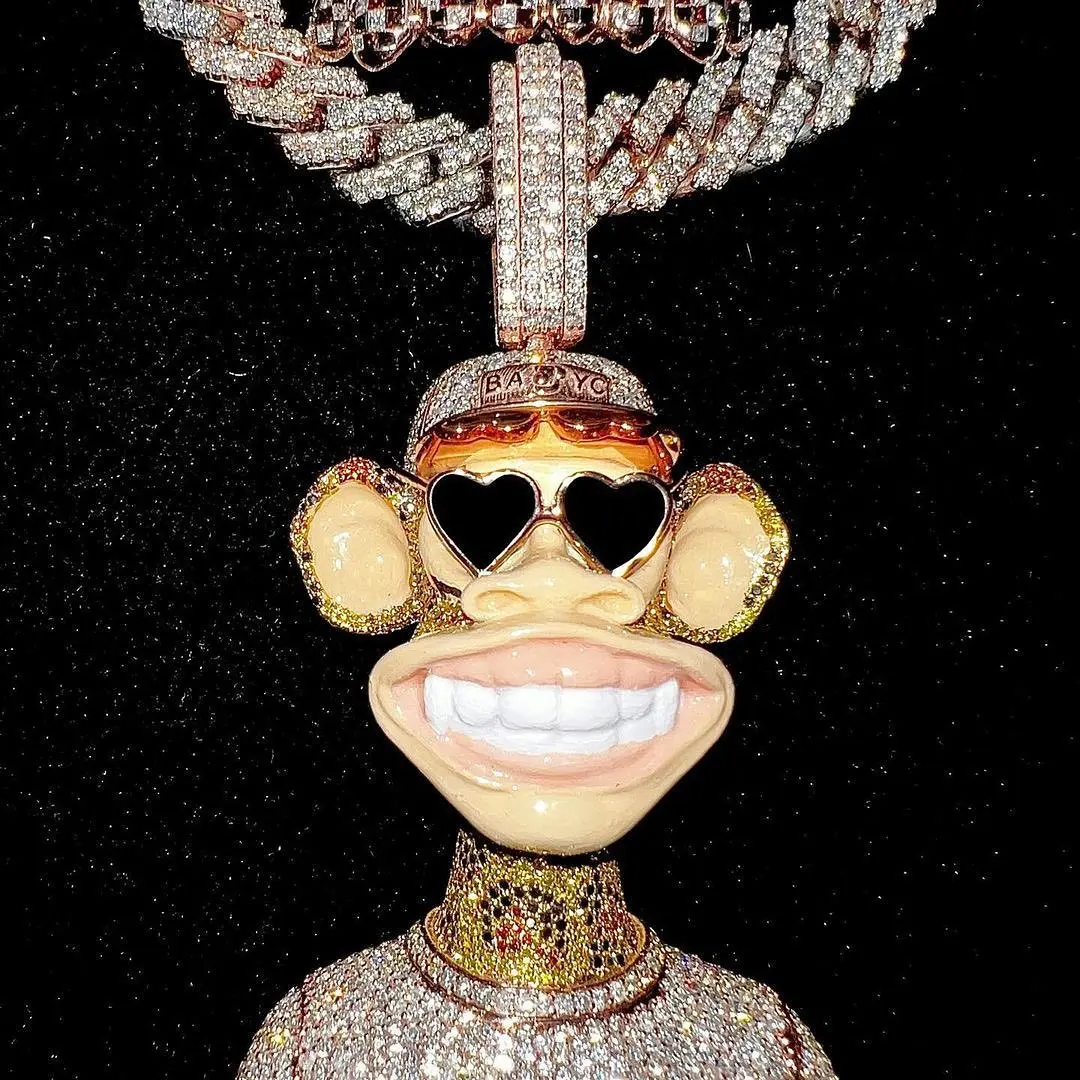 Hiphop Moissanite Pendant Enamel 3D Crown Bail VVS 925 Silver Iced Out Skull Custom Moissanite Pendant