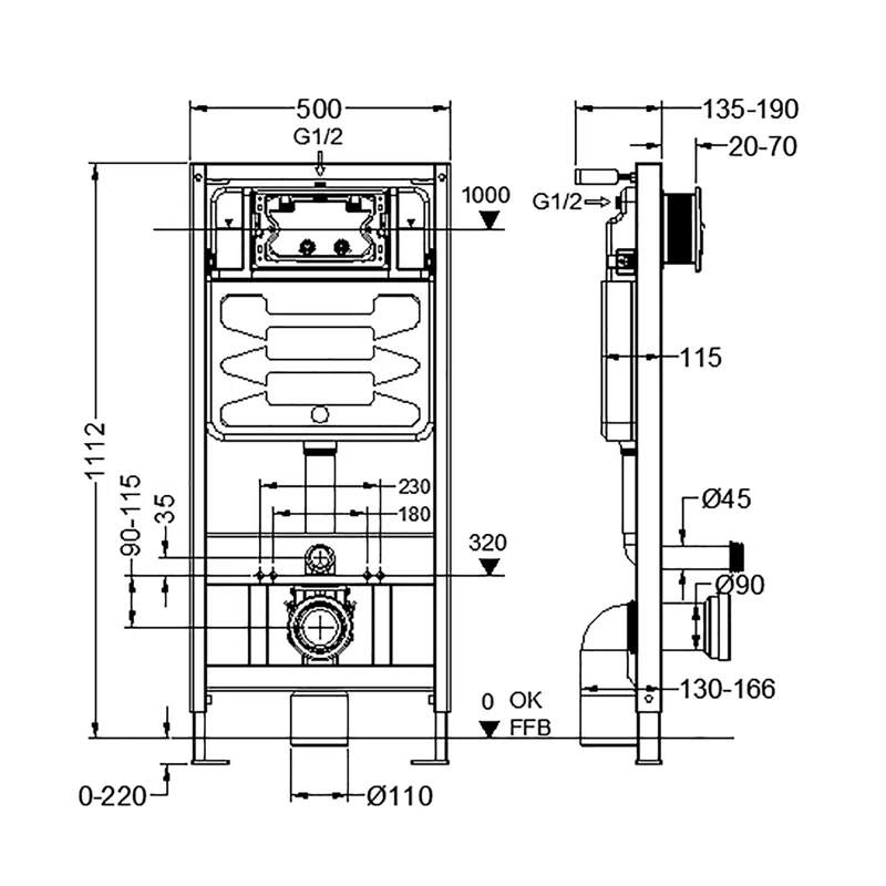 Hot Sale bathroom concealed cistern vaso sanitario wc toilette