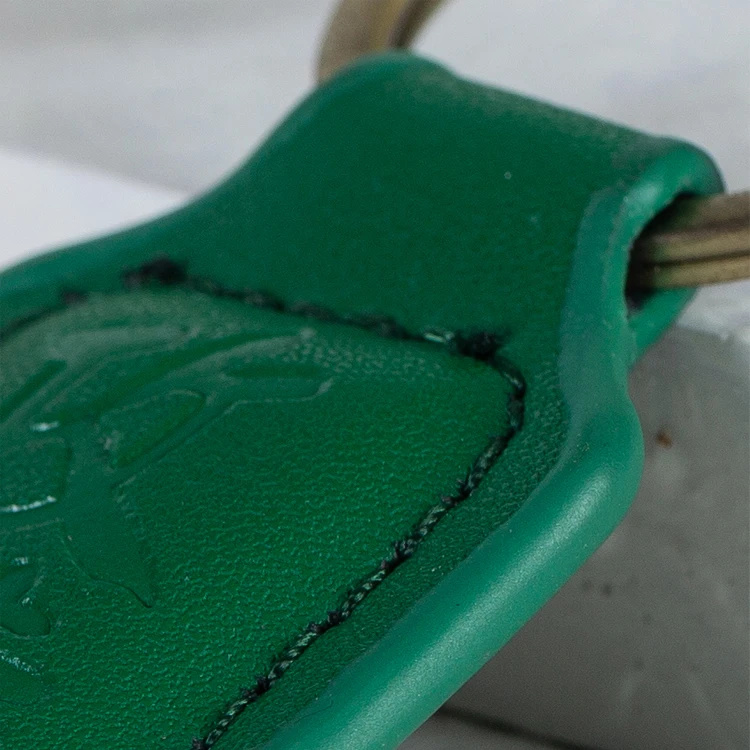 SAHE leather keychain light own logo on both side colors for choosing popular key chain