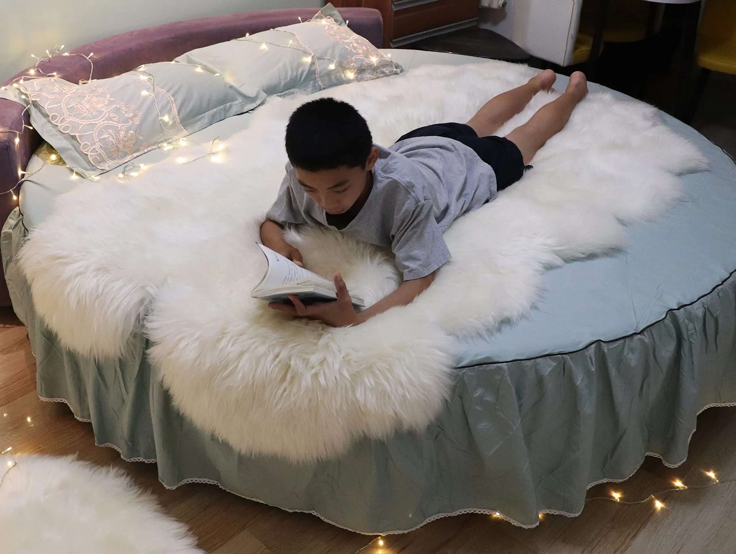 Wholesale Custom Long Hair Pure White New Zealand Australian Natural Sheep Skin Rug Real Fur Rug Genuine Sheepskin Rug Real