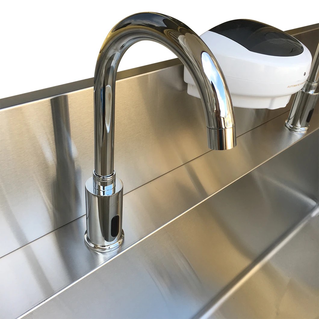 FY06188 304 Stainless Steel 3 people using Hospital Wash Basin for Cleaning Medical Washing Sink