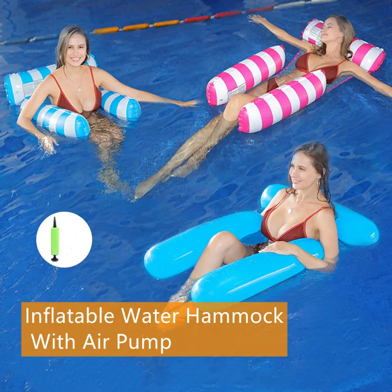 Hot sale PVC inflatable swimming pool water sea air mattress Kids Adult Portable Foldable Floating Lounger Chair S
