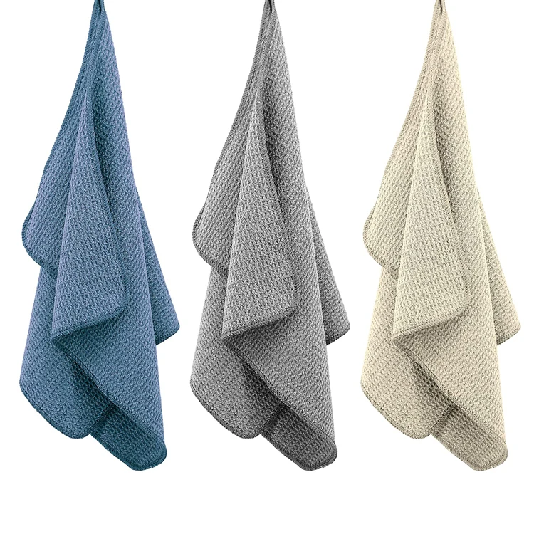 
Пользовательское полотенце из микрофибры с вафельным стеклом, быстросохнущее мягкое прочное кухонное полотенце для чистки 