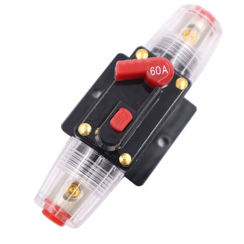 60A Circuit Breaker Reset Fuse For System Protection for Car Audio, Marine Boat, Stereo Switch and Solar Inverter System