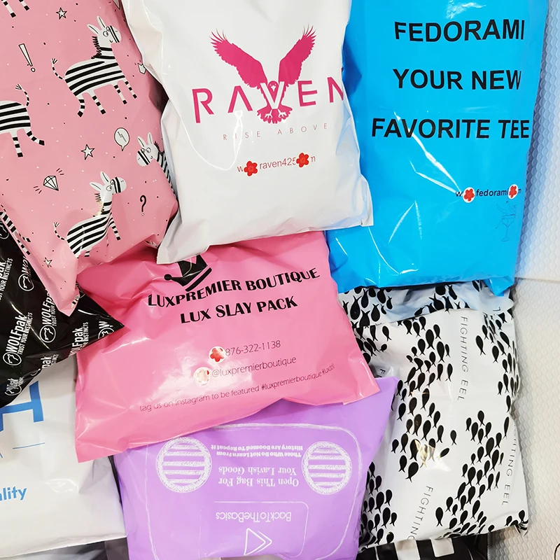 Custom Logo Clothing Poly Mailer Mailing Bags Courier Pouch Shipping Envelope Clothing Plastic Packaging Bags