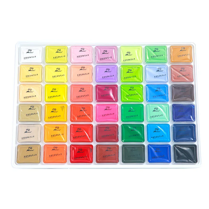 Hot Selling Washable Gouache Paint 35/42/49 Colors 80ml Jelly Cup Gouache Paints Set