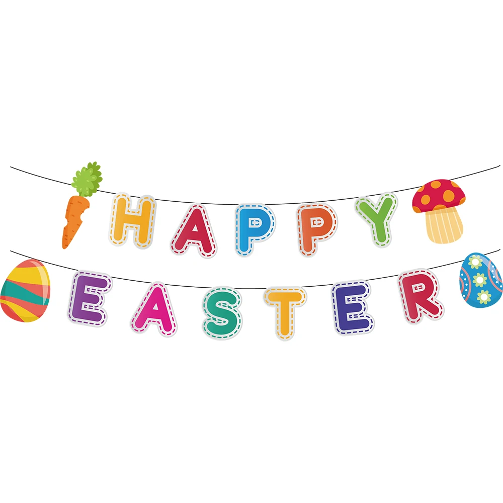 Happy easter rabbit eggs prints party decoration theme supplies