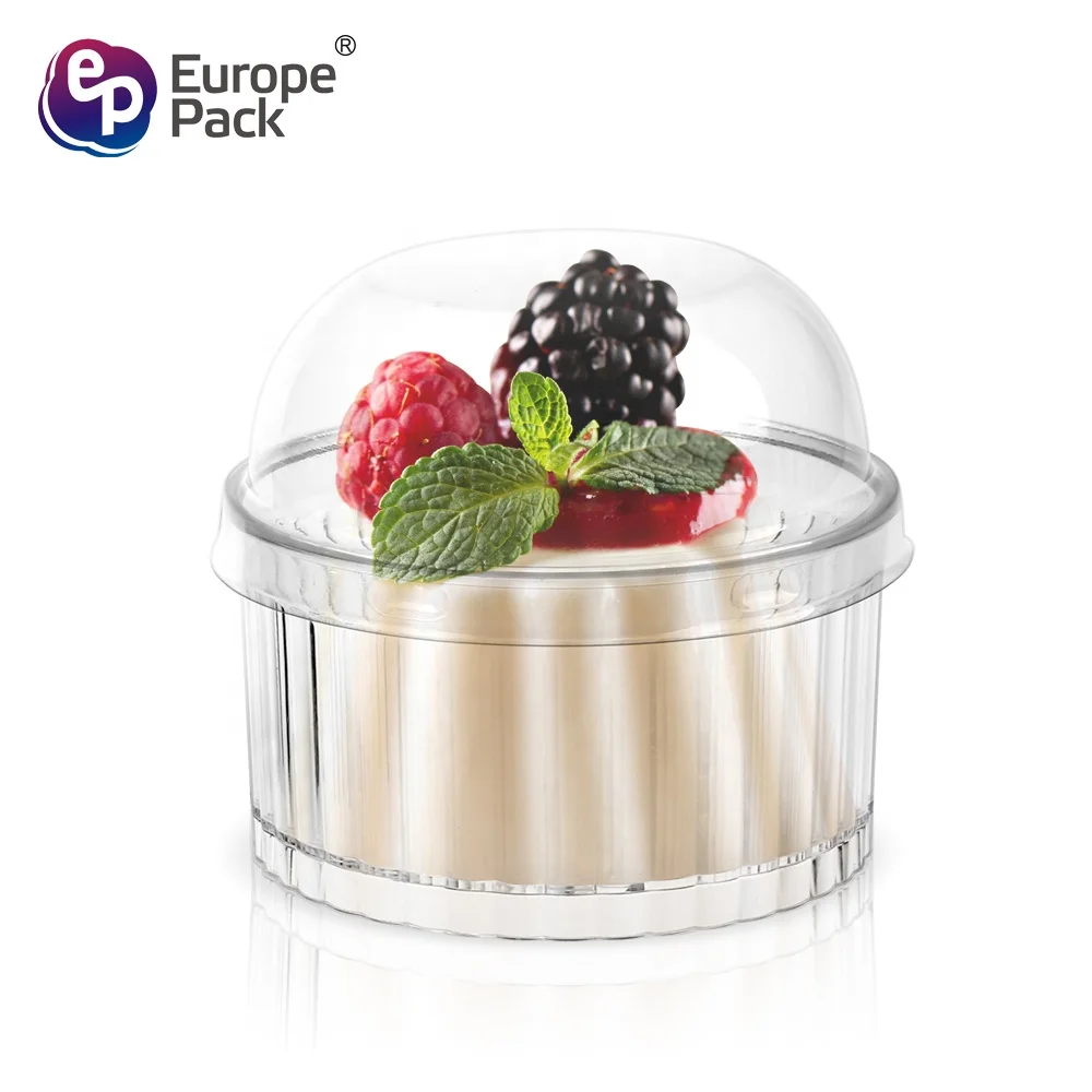 Yogurt Smoothie Cups Manufacturer Ps Round Bottom Plastic China 110ml Plastic Cups with Dome Lids