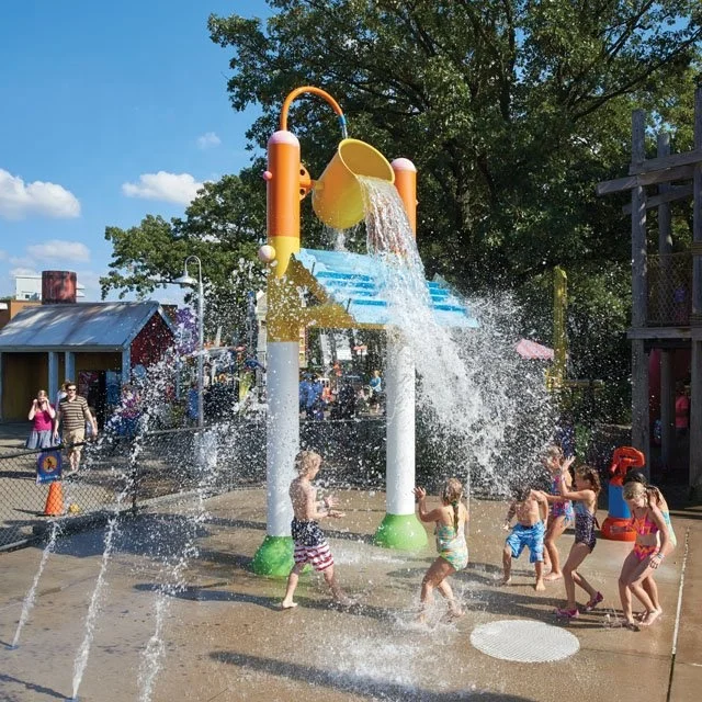 Leisure play stainless steel anti-corrosion tipping buckets water splash pad