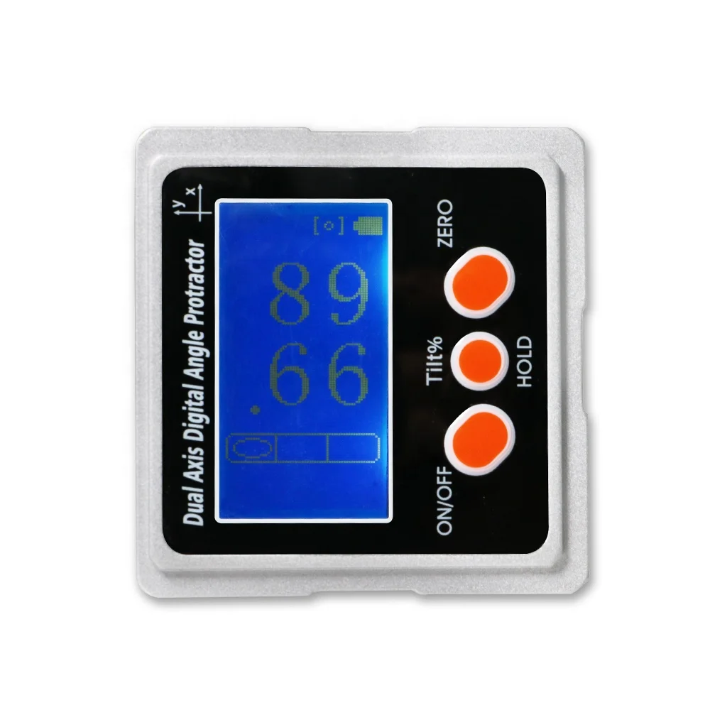 SHAHE Metal Dual axis Digital Inclinometer Digital Protractor Digital Bevel Box with 3-side Magnet Base With Backlight