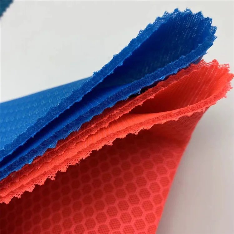 High quality hexagonal mesh fabric 100% polyester stretch fabric for seat cushion mattress side wrap