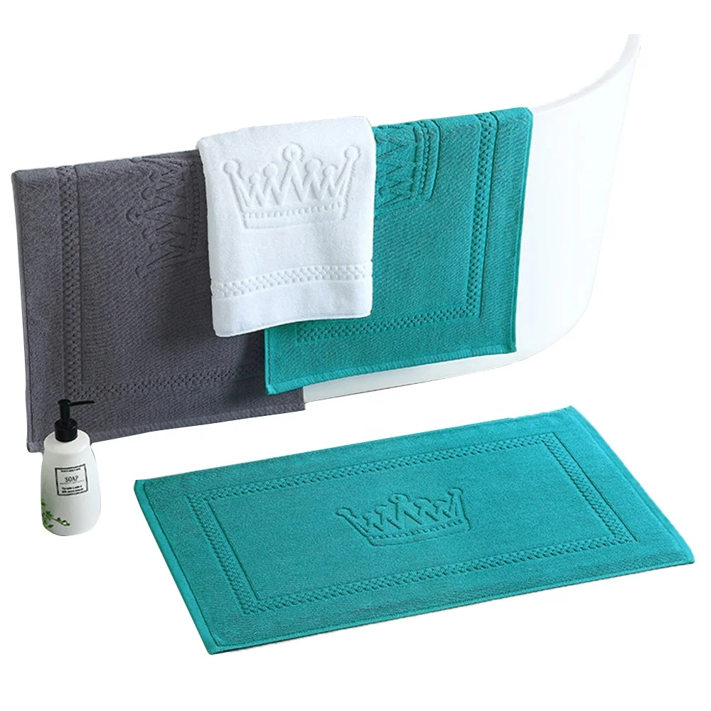 Hotel floor towel 100% cotton Foot shape hotel bath mat super absorbent floor hotel bath towels