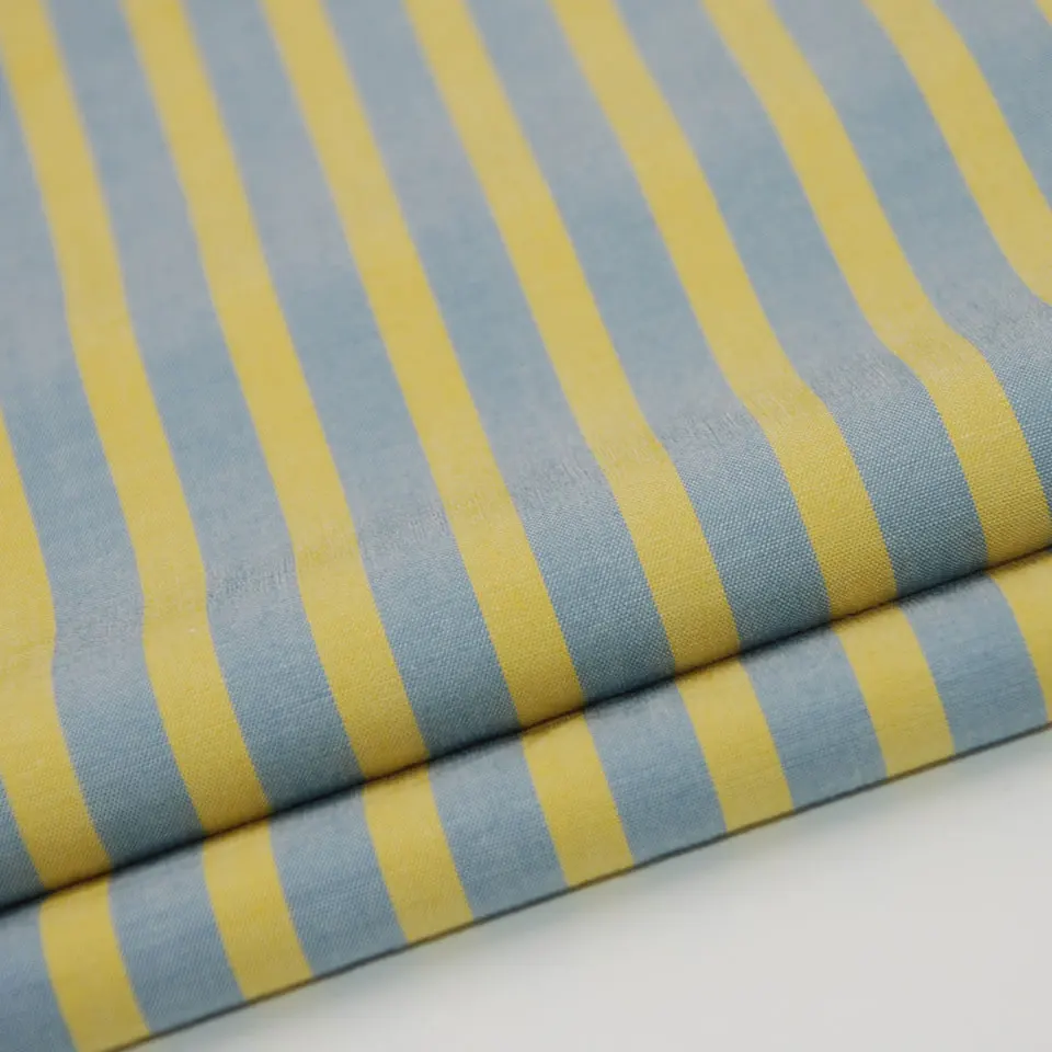 40s high density bright fluorescent color blue white yellow orange best sale gots yarn dyed popeline stripe cotton fabric