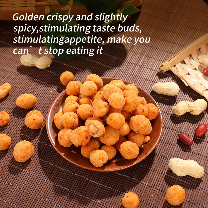 70g Delicious Fried Peanuts Flavored Spicy Peanuts Nut Snacks Bag Packaging Coated Peanut Wholesale