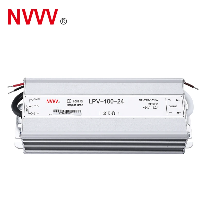 Nvvv LPV-100w-24v водонепроницаемый портативный источник питания переменного тока модуль 24V блок 100W 4A