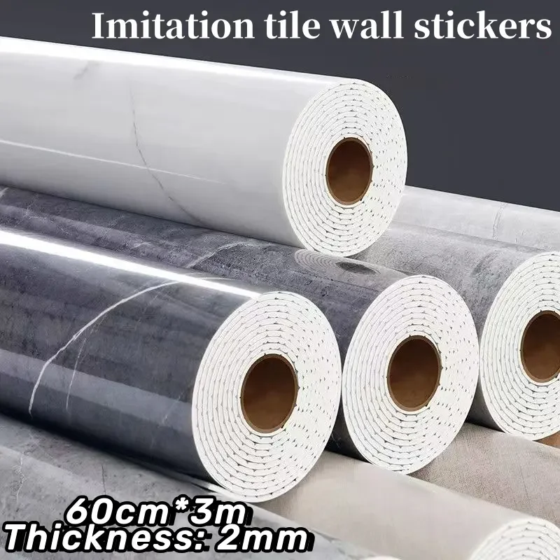 Heat Preservation and Sound Absorbing Wallpaper Marble Sheet Waterproof Wall Paper With Self Adhesive Form Papier Peint 3d Mural