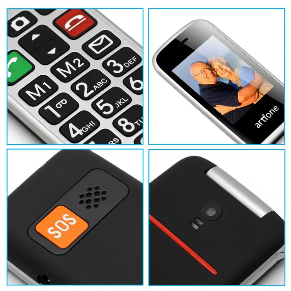 
MTK 2G Senior Flip Phone with S0S key/Dual SIM card big font big speaker long standby 