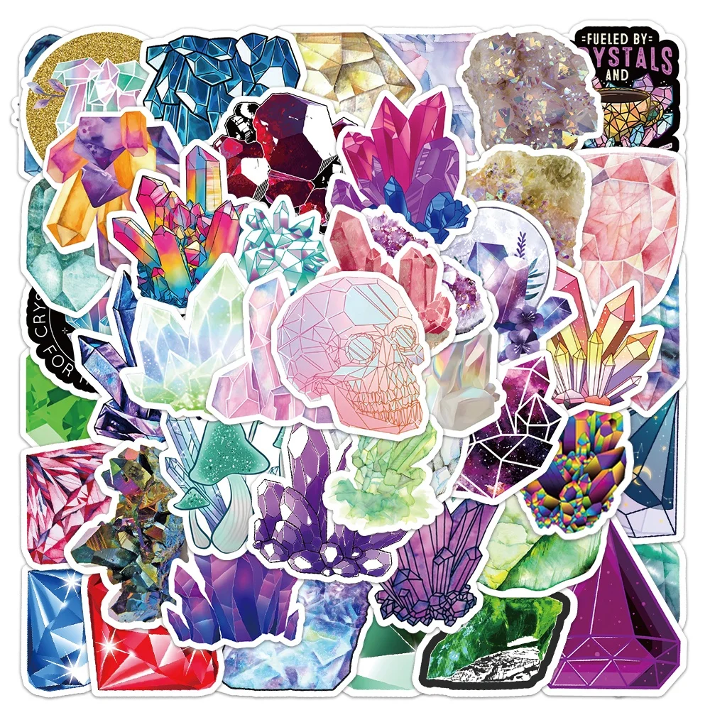 50pcs crystal graffiti stickers VSCO girl cartoon children DIY skateboard luggage sticker waterproof diamond crystal sticker