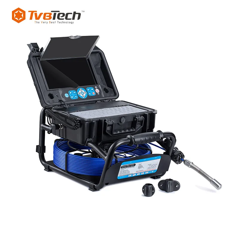 10.1' LCD Screen Best Sale 40M Sewer Drain Video CCTV Pipe Inspection Camera With Meter Counter And Keyboard