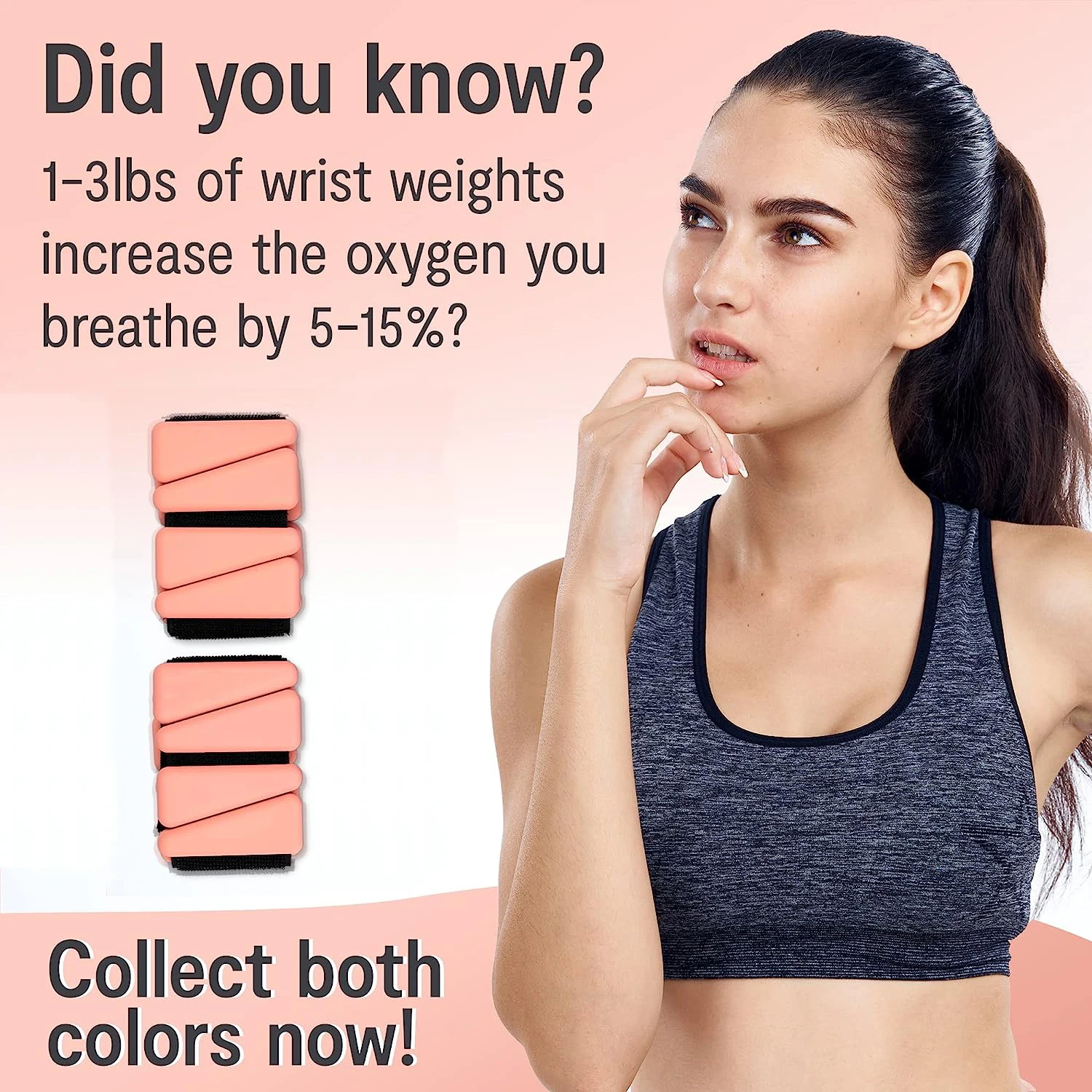 Gym Power Exercise Training Light 1Lb/Pair Weight Lifting Wrist Wraps Adjustable Silicone Ankle Wrist Weights for Women