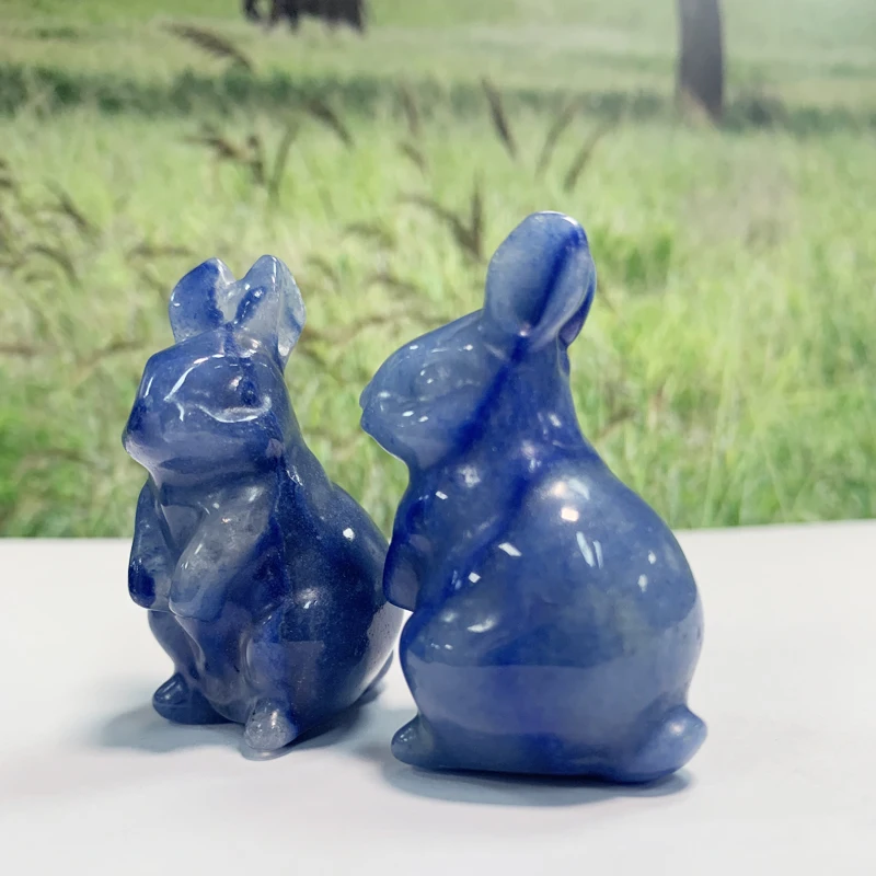 Wholesale Natural Crystal Rabbit Hand Carved Crystal Animal Multiple Color Agate Crystal Peter Rabbit for Decoration Gift
