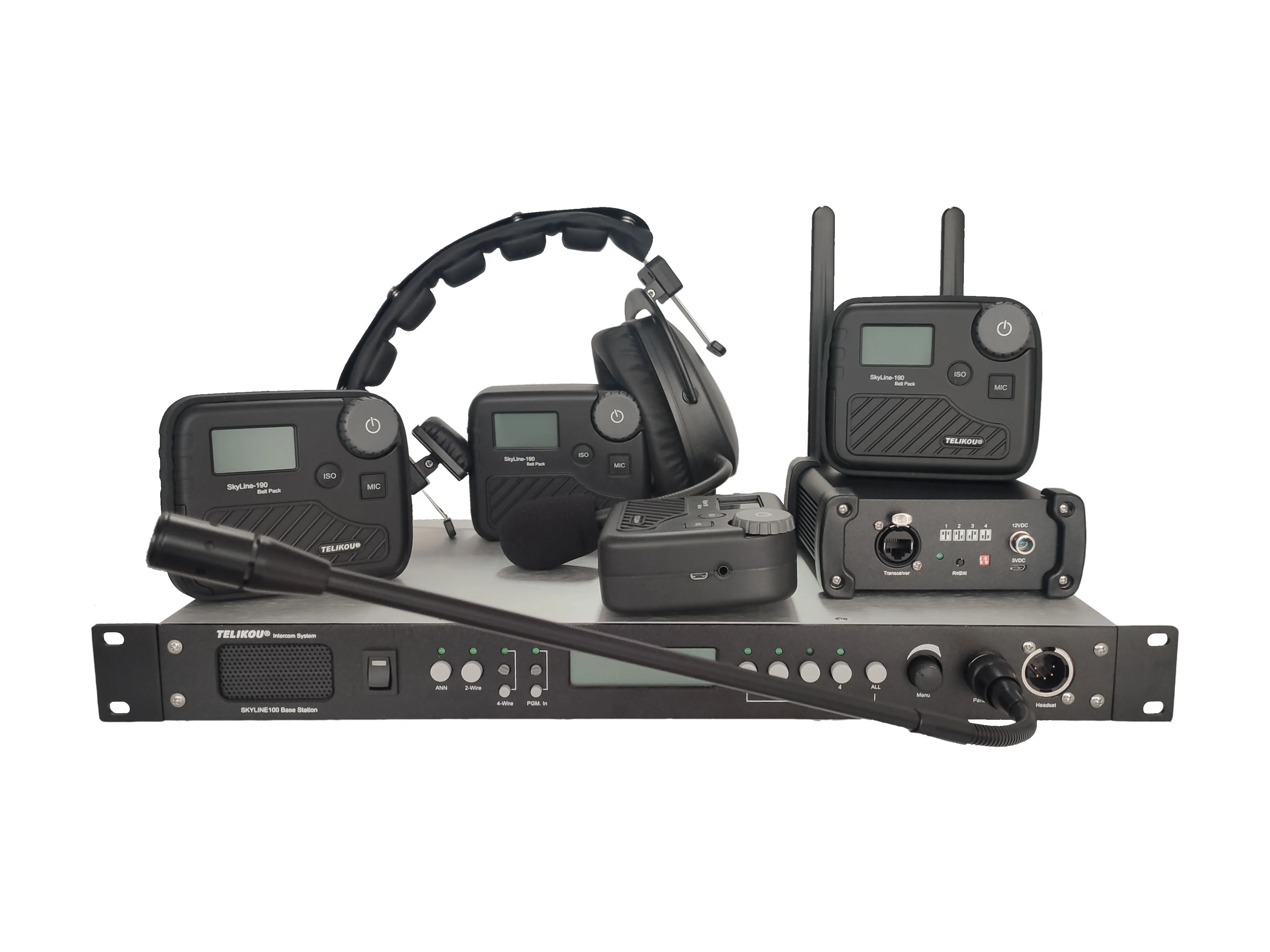 TELIKOU 2021 new wireless intercom system SKYLINE 100 Package for 4 users full duplex for system integration