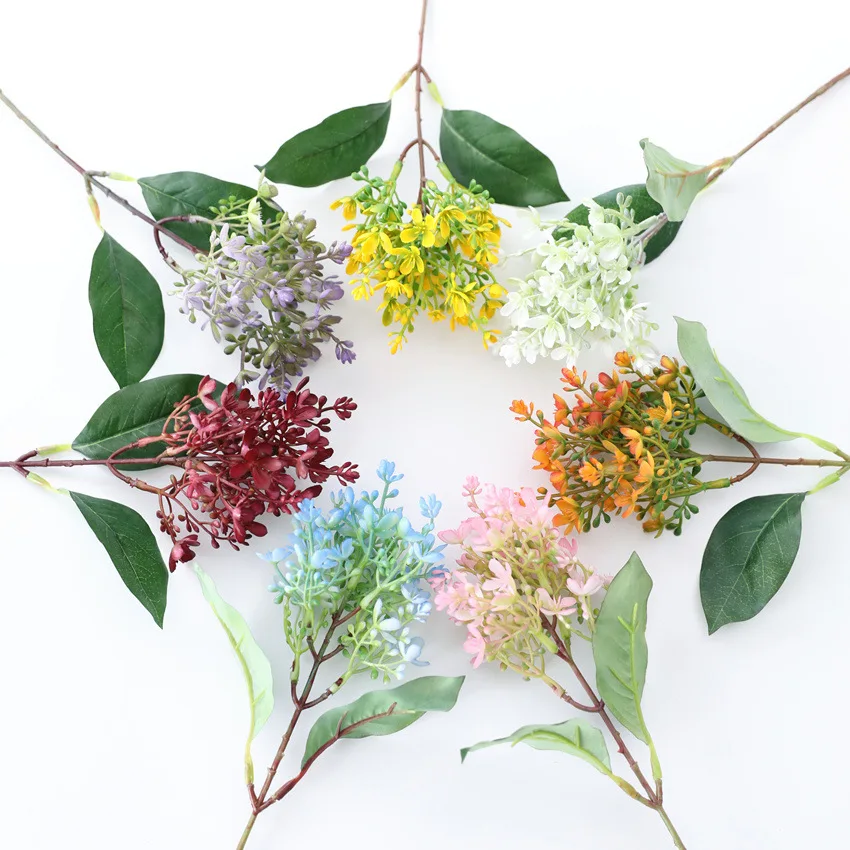 Заводская поставка высокое качество домашний Свадебный декор зимний жасмин пластиковые цветы искусственный цветок