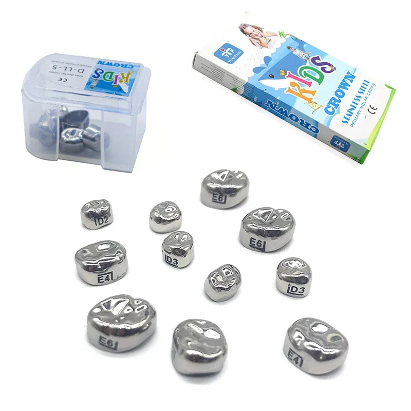 Dental Stainless Steel Temporary Crown Kids Molar Crown