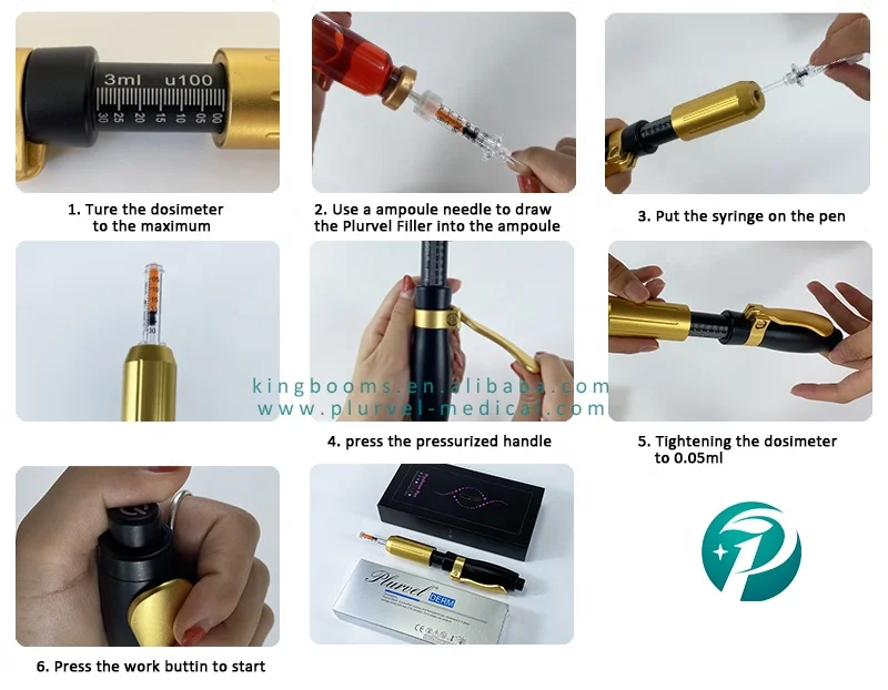 PLURVEL hyaluronic acid dermal filler pen for wrinkle lip nose chin buttocks breast