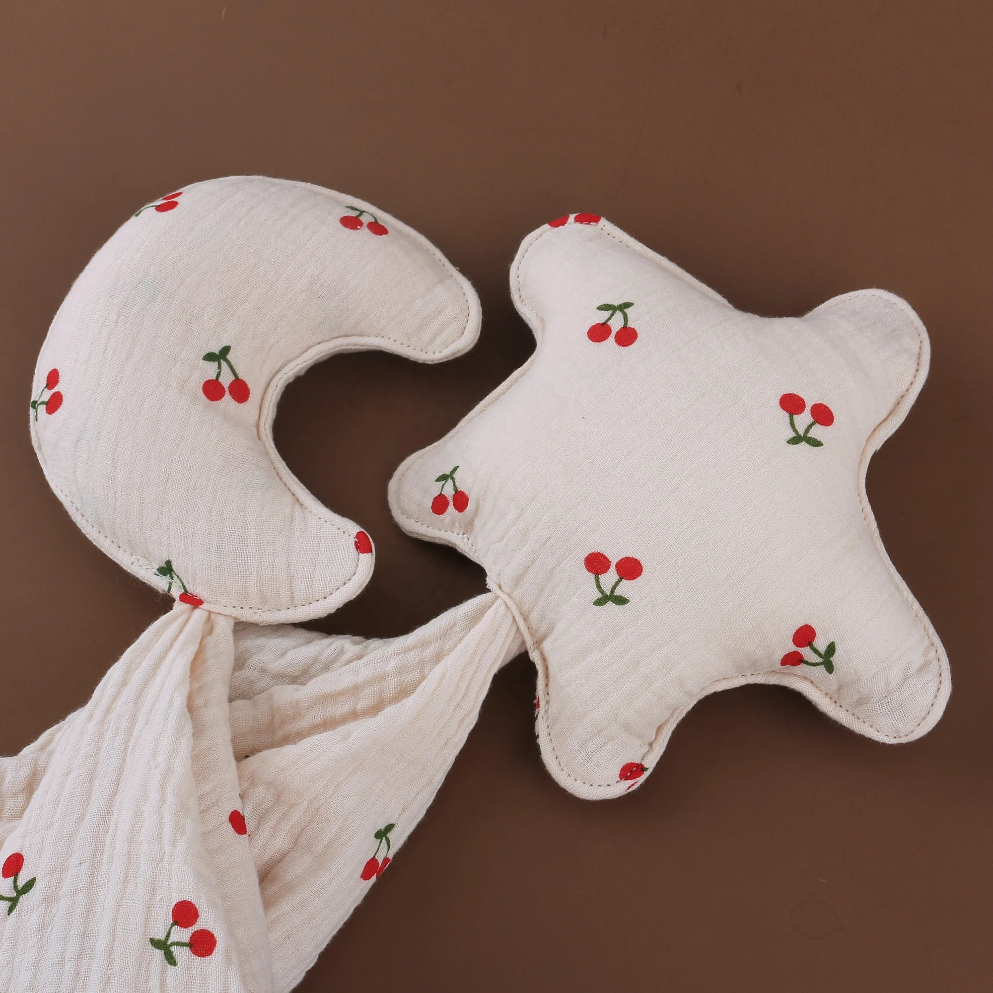 Cotton Soft Toy Muslin Blanket Star And Plain Cloth Fine Grain Baby Security Blanket