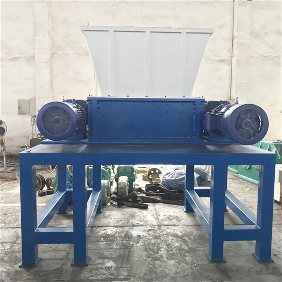 Copper wire iron two shaft steel hard disk fabric industrial carton waste car tire recycling plastic shredder machine