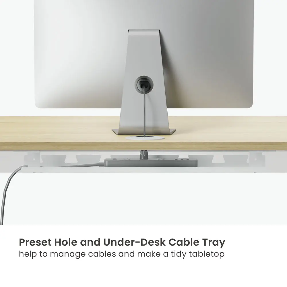 Home Office Height Adjustable Smart Ergonomic Desk Dual Motor Standing up Four-Leg Computer Table with Drawer & Wireless Charger