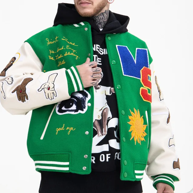 2022 wholesale Fashionable design winter embroidery pattern custom varsity jackets for men