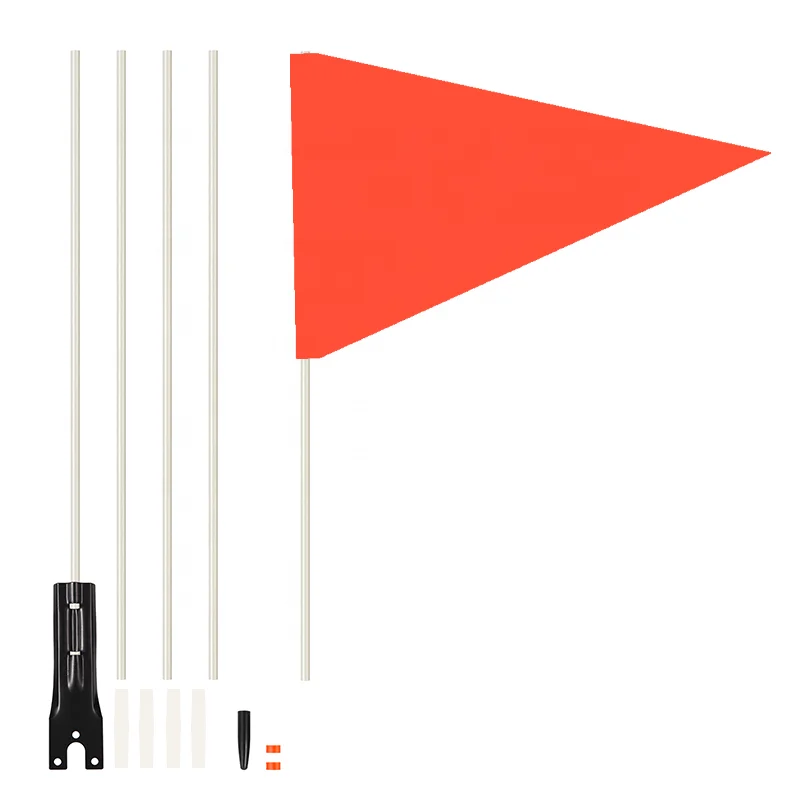 Customizable bike safety flagpole with kids pennants car and bike flags