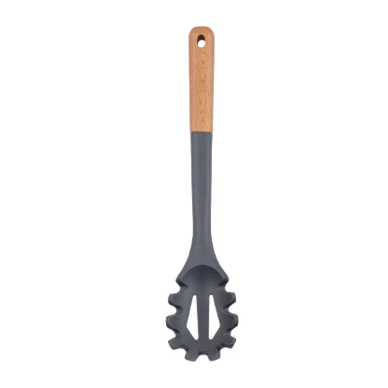 Factory Direct Sales 2021 New Design E-commerce Product Food Grade Silicone and Wood Kitchen Utensils 7 Pieces