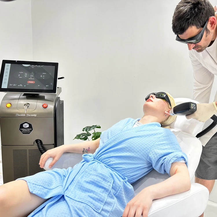 KM popular laser 2400W diode laser hair removal device 4 wavelengths 808 755 940 1064nm yag laser ice trio titanium