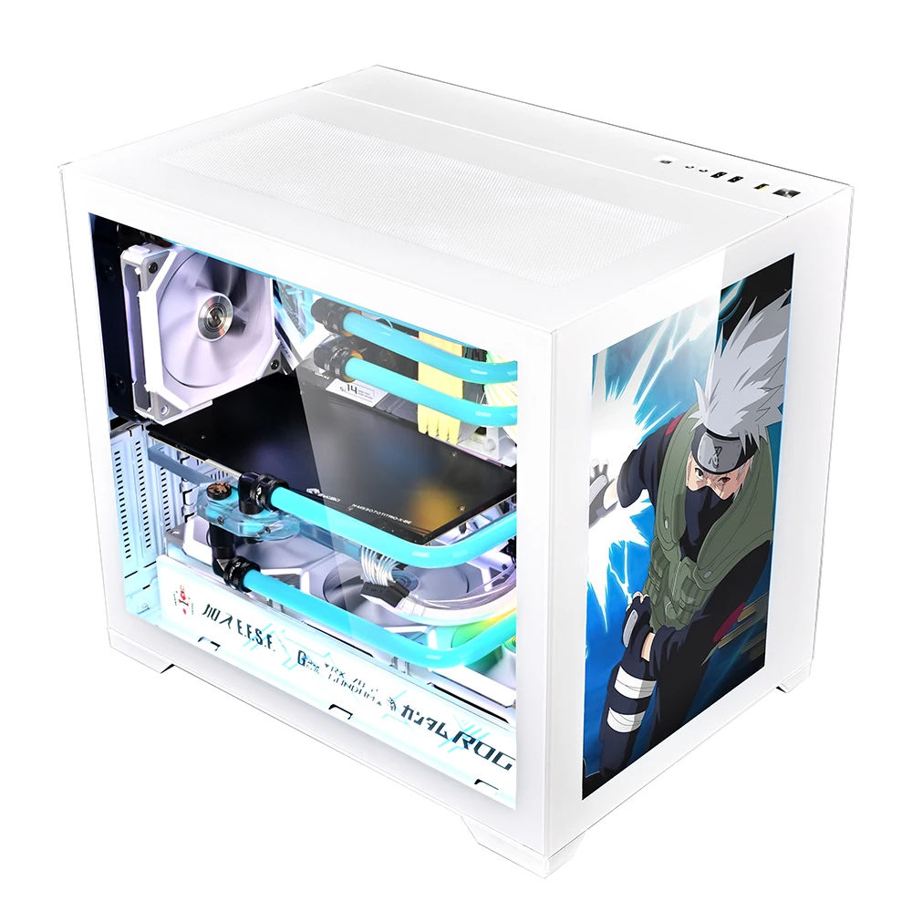 2022 tempered glass mood screen chassis fully transparent ATX gaming sea view room water-cooled chassis HD synchronous display