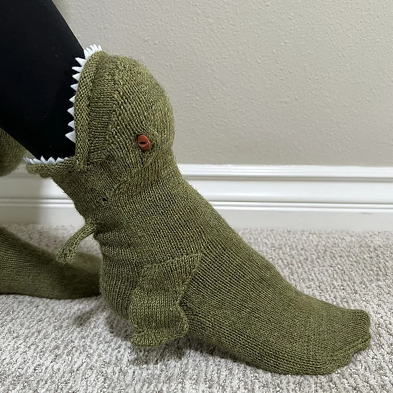New Trend high quality Dinosaur Red Dragon Jurassic World Knitted Wool Fun Socks Fashion