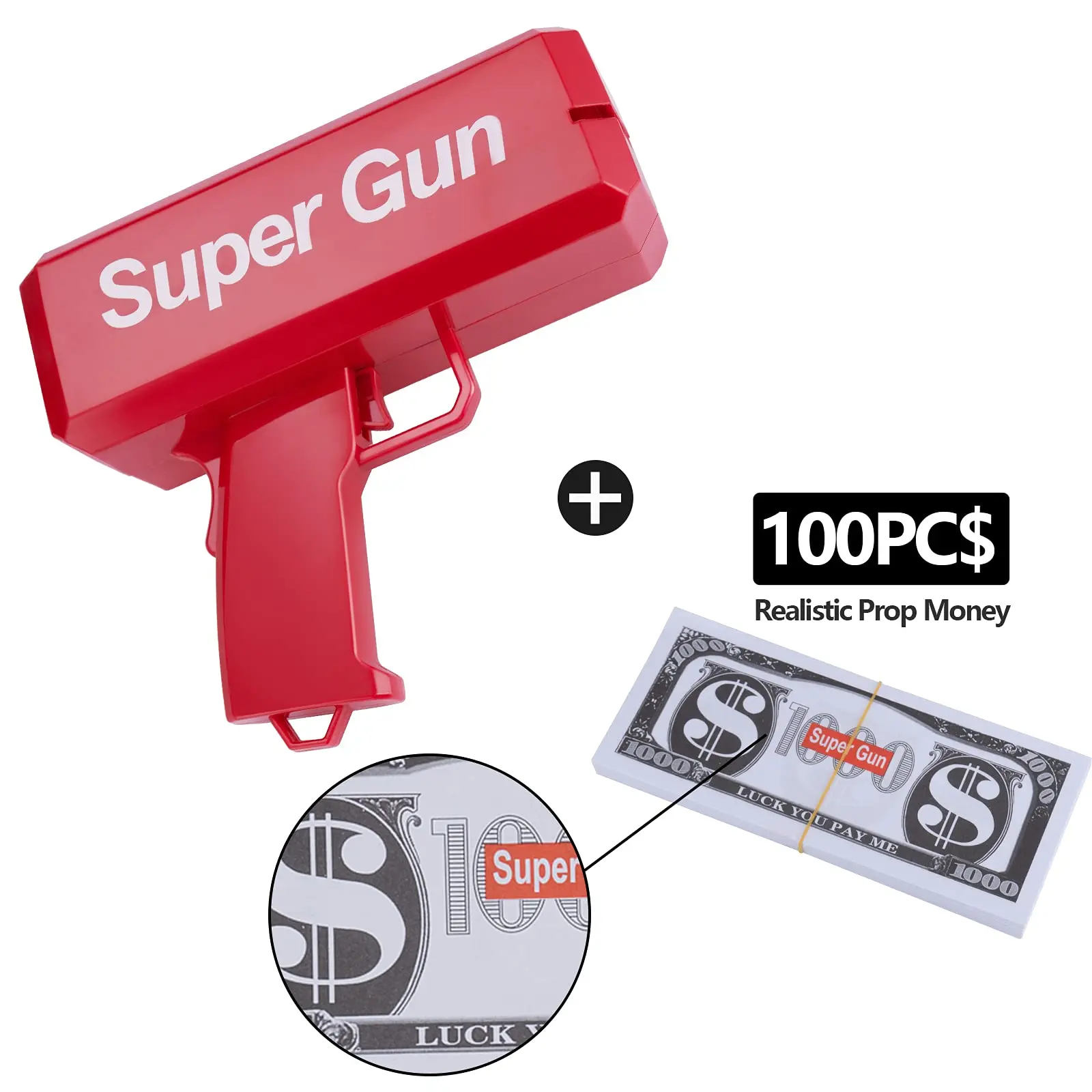 Wholesale Cheap Super Money Gun Paper Spray Rain Handheld Gun Money Machine Money Shooting Gun Toys